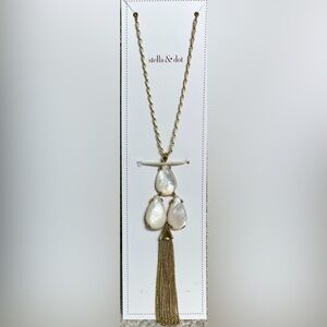 Stella & Dot Botanical Tassel gold Necklace